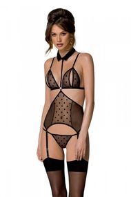 Корсет Passion DOMINICA CORSET Черный L/XL
