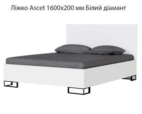 Ліжко Ascet (Аскет) Art in Head, у скандинавському стилі 1600х2000 мм колір Білий діамант