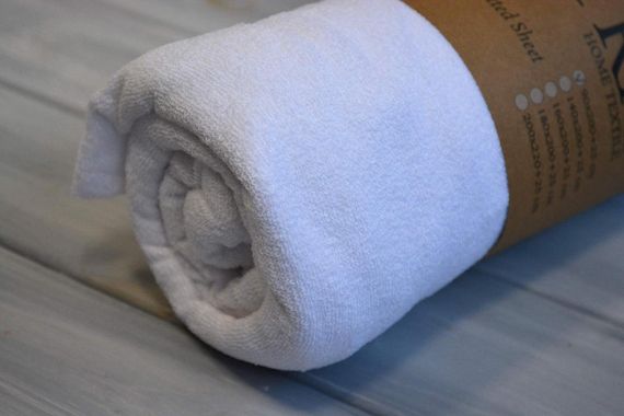 Простынь 160x200+25см махровая на резинке Белая | Зображення 1