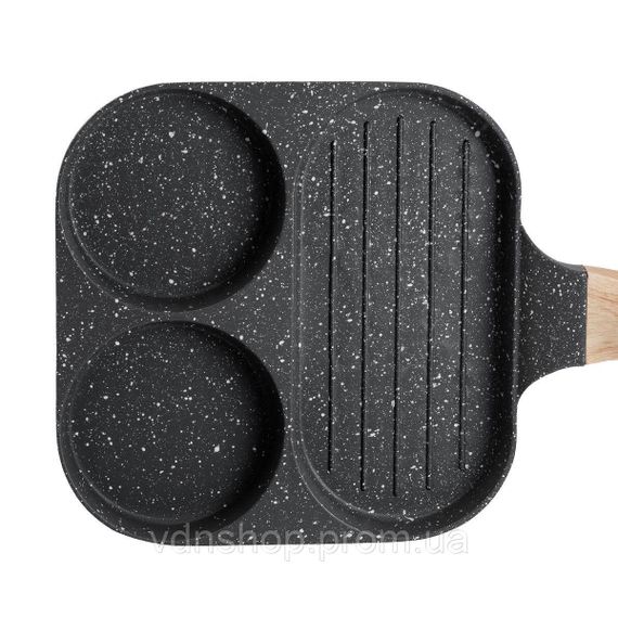 Сковорода квадратна порційна на 3 секції з антипригарним покриттям для всіх плит сіра HP39571C | Зображення 5