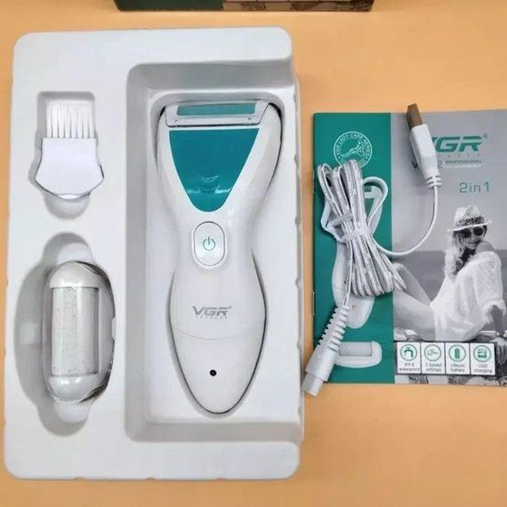 Електрична пемза для ніг з 2 насадками, від USB, VGR V-812 / Акумуляторна пемза для п'ят / Електропемза | Зображення 4