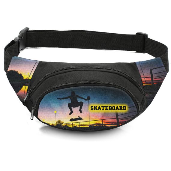 Сумка-бананка дитяча з принтом Скейтбординг поясна сумка для хлопчика (4603)