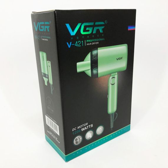 Дорожній складний фен VGR V-421 1200 Вт для сушіння укладання волосся електрофен, Фен для волосся з режимами | Зображення 5