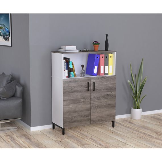 Тумба офисная Loft Design LTO-900-1200 белая орех модена | Зображення 4