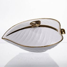 Супница 800 (мл) кастрюля 26×18×14 (см) с крышкой Белый с золотом