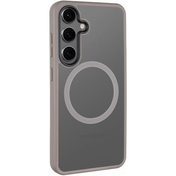 TPU+PC чохол Metal Buttons with MagSafe Colorful для Samsung Galaxy S24 Сірий / Grey