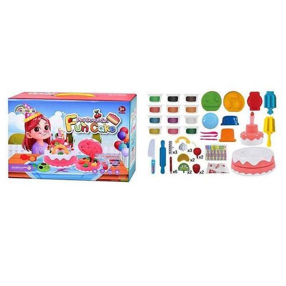 Набор теста для лепки 12 цветов с формочками Fun Cake Розовый