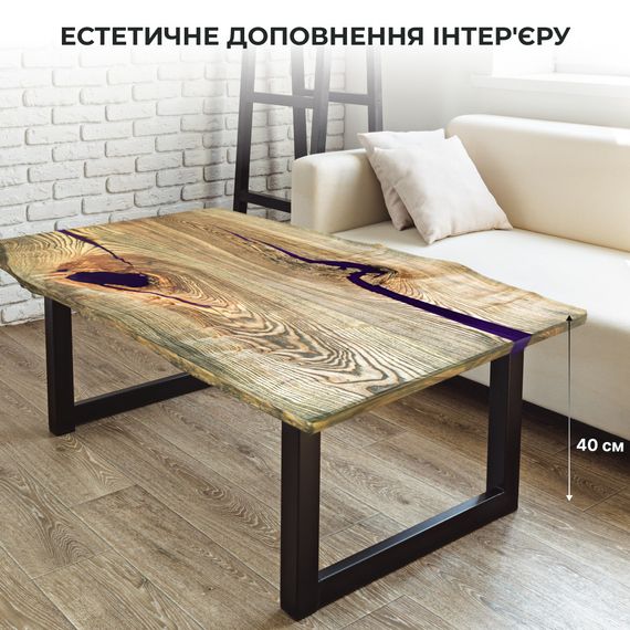 Стіл "Базовий" із натурального ясеня та епоксидної смоли 130х65 см | Зображення 4