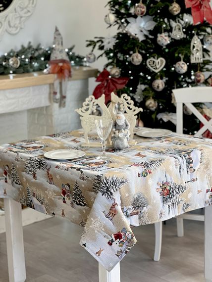 Скатертина гобеленова EDEN1267 Магія Зимового Дня Limaso, 137х300, Прямокутна, Новорічний, Без люрексу, 75% поліестер, 22% бавовна, 3% акрил, Гобелен | Зображення 2