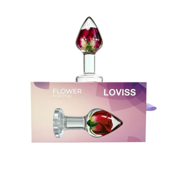 Роскошная анальная пробка Loviss Rose Anal Plug с настоящей розой внутри | Зображення 1