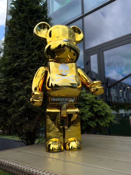 Bearbrick Gold Chrome дизайнерська статуетка ведмідь Беарбрік 70 см золотистий mb003 | Зображення 2