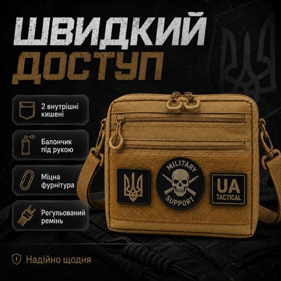 Чоловіча тактична сумка EDC Cordura 600D, сумка для патчів 25×20×5,5см койот XN-18