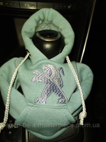 Чехол кофта Худи аксессуар на КПП Car Hoodie Peugeot Пежо голубой подарок автомобилисту 10070