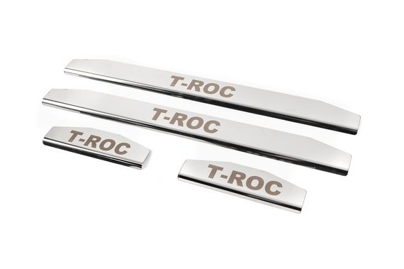 Накладки на пороги (4 шт, нержавейка) для Volkswagen T-Roc 2017-2025 гг | Зображення 1