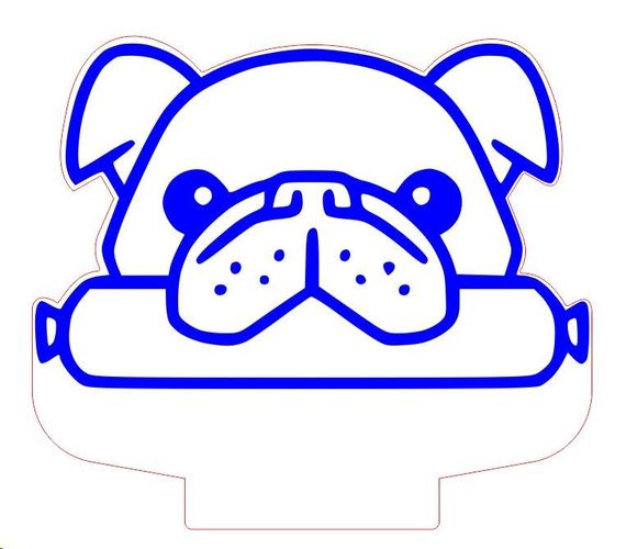 Акриловый светильник-ночник Мопс и сосиска красный tty-n001782