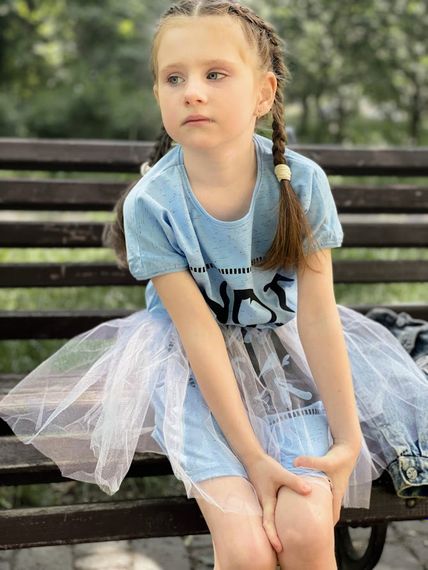 Сукня для дівчинки з фатиновою спідницею Носи своє 104 Блакитний (p-2656-73310) | Зображення 5