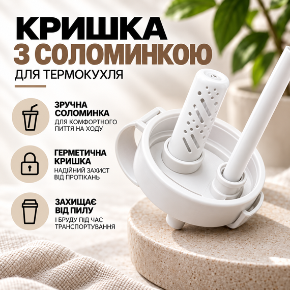 Термокухоль 650 мл із соломинкою та чайним інфузором, білий, без BPA — JUST TO BE DIFFERENT | Зображення 8