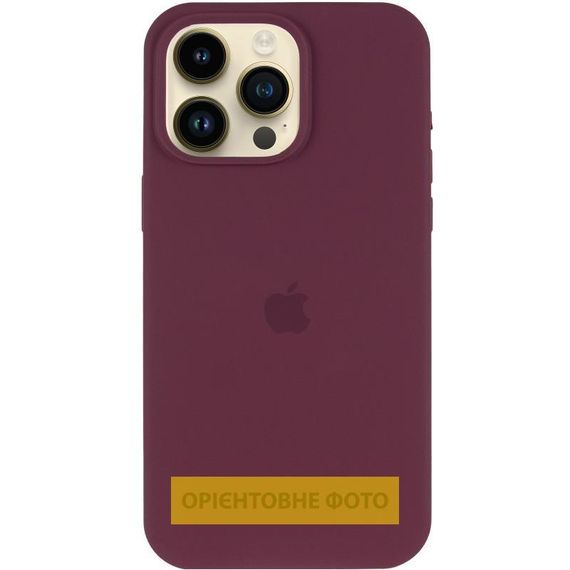 Чохол Silicone Case (AA) Logo with MagSafe для Apple iPhone 16 (6.1") Бежевий / Desert Gold Бордовий / Plum | Зображення 1