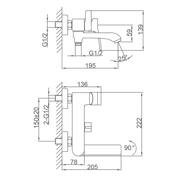 Змішувач для ванни Frap F3275 | Зображення 1