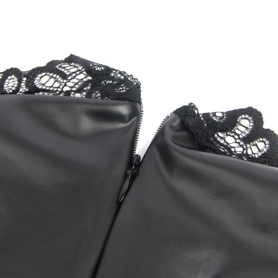 Платье с кружевом Star Night с имитацией винила, черное, S Sex Aura | Зображення 7