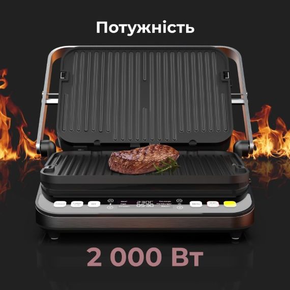 Электрогриль контактный AENO EG5 AEG0005 2000 Вт серебристый | Зображення 2