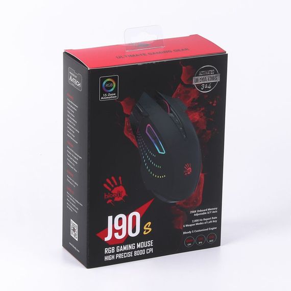 Миша ігрова A4Tech J90s Bloody, чорна, RGB підсвічування | Зображення 8