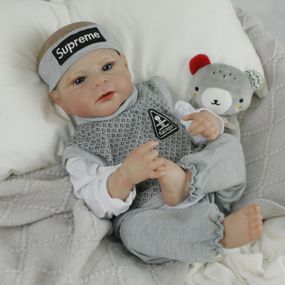 Силиконовая Коллекционная Кукла Реборн Reborn Полностью Анатомический Новорожденный Мальчик Элджей (Виниловая Кукла) Высота 50 см