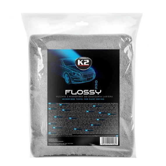 Полотенце K2 Flossy PRO микрофибра для сушки лакокрасочной поверхности 90 x 60 см (D0220) | Зображення 1