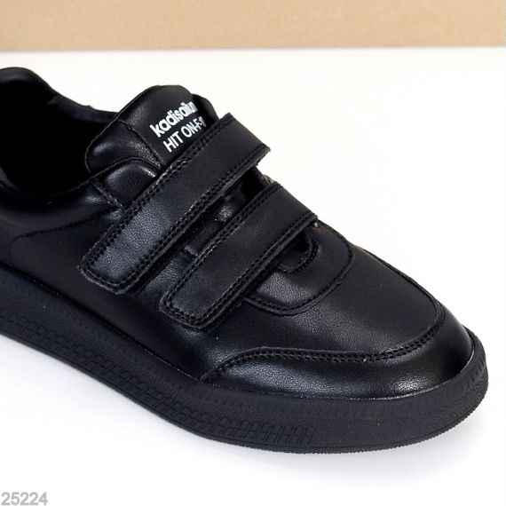 Повсякденні чорні кеди на липучках натуральна шкіра в асортименті | Зображення 6