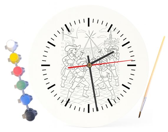 Детский набор для творчества часы-раскраска  Д’Артаньян и три мушкетёра (по мотивам книги Александра Дюма) 30 см (Г0002) | Зображення 2