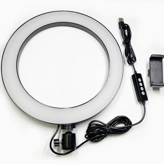 Студійна 360 ° світлодіодна LED лампа на штативі з тримачем для телефону 26 см з трьома режимами підсвічування XPRO LIVE LIGHT 26 | Зображення 5