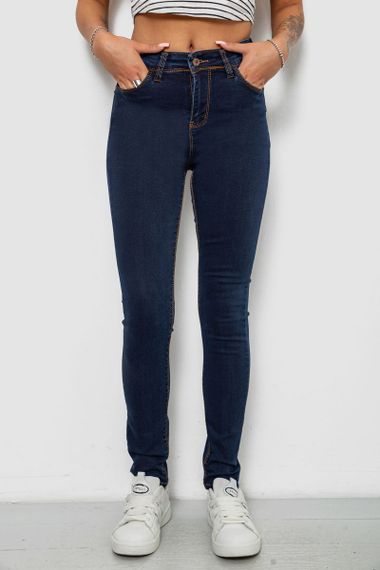 Джинси жіночі однотонні Skinny, колір синій, 244R502-5
