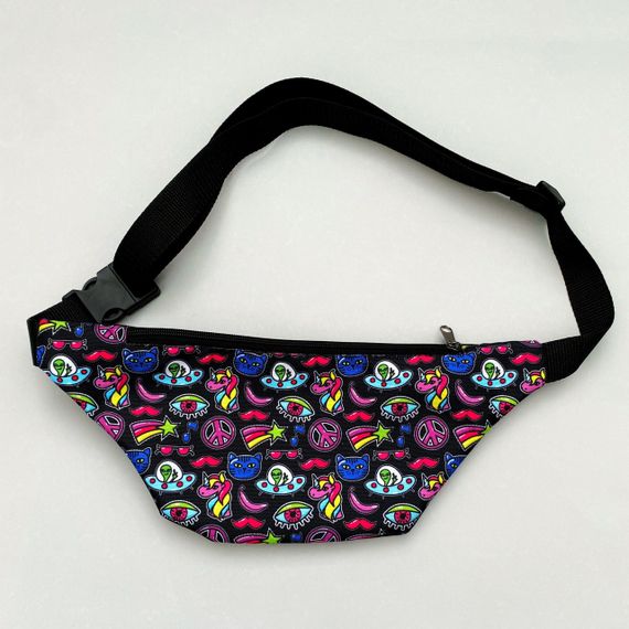 Сумка поясная бананка 4Profi с принтом "Stickers" с одним отделением 18286 | Зображення 1