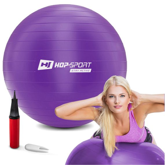 Фітбол Hop-Sport 75см фіолетовий + насос 2020 | Зображення 2