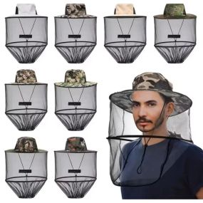 Шляпа антимоскитная камуфляж для охоты рыбалки садоводства / Панама с сеткой для защиты от мошек комаров