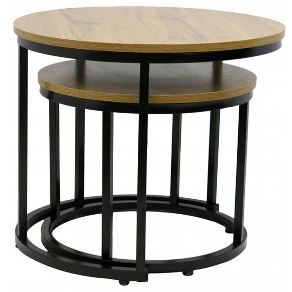 Столик журнальный круглый комплект 2 в 1 Bonro Бонро B-012 темно-коричневый (42400391) | Зображення 5