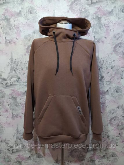 Худі чоловічий коричневий теплий зимовий толстовка з капюшоном футер тринитка з начосом 50