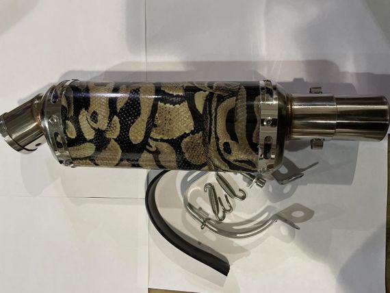 Глушник (тюнінг) 235*88mm, креп. Ø48 mm (неіржавка сталь, овал, карбон сірий, прямоток)