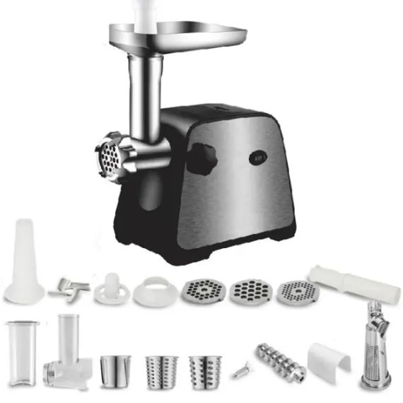 Мясорубка электрическая Domotec MS-2027 3в1 4500W с соковыжималкой, терками и шинковками