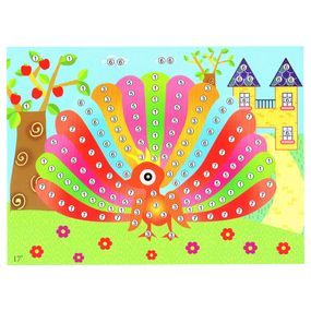 Детская мозаика по номерам "Павлин" 13-126-10 разноцветные камушки