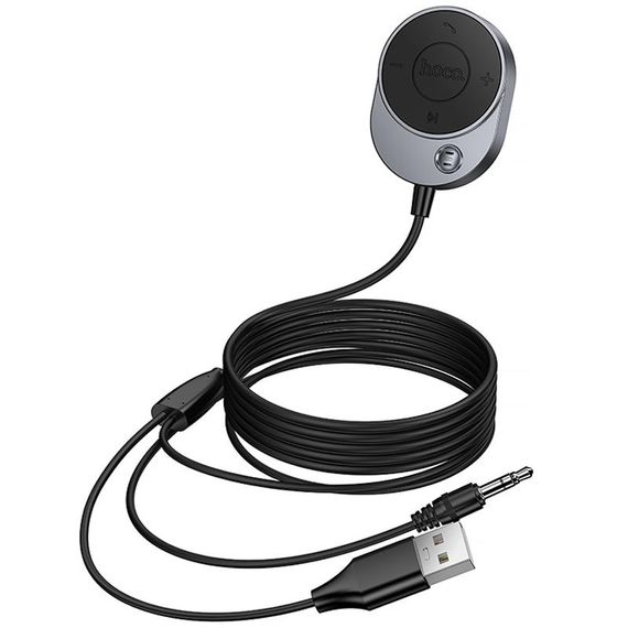 Bluetooth аудіо ресивер Hoco E150 Path (AUX 3.5mm+USB-A) Metal gray | Зображення 4