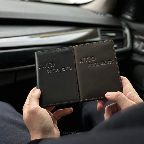 Шкіряна обкладинка для автодокументів | Зображення 1