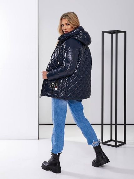 Жіноча стьобана куртка з блиском, арт.504, чорний | Зображення 1