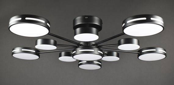 Люстра світлодіодна стельова LED світильник для квартири на стелю лед 27933 Чорний 19х88х88 см. | Зображення 2