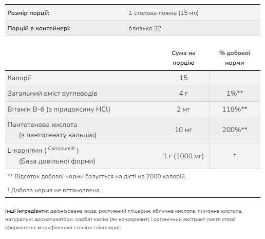 Carnitine Liquid - 16 oz  (Tropical Punch) | Зображення 1