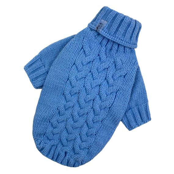 Светр в'язаний Косичка блакитний Y-284 | Зображення 1