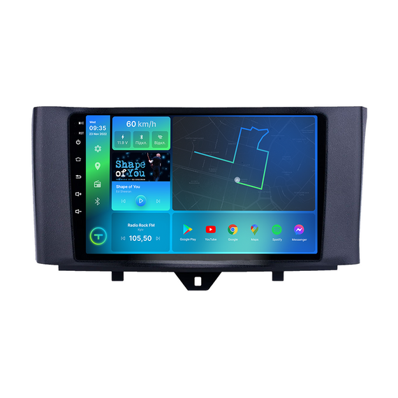 Штатна магнітола Torssen Smart ForTwo 11-17 FL9 4+64Gb 4G Carplay DSP | Зображення 1