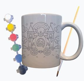 Набор для творчества кружка раскраска "Замок Принцессы" 330 мл белая