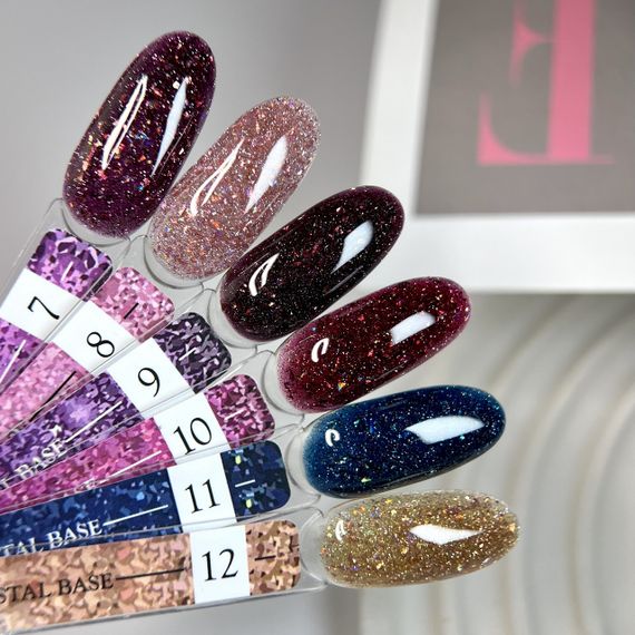 Світловідбивна база Crooz Crystal Base №07 (сливова з блиском) 8мл | Зображення 6