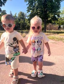 Літній костюм на дівчинку Міккі Мінні шорти та футболка 2-3 роки (100см)